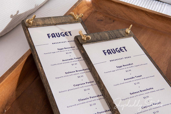 Stylish Natural Wood Menu Holder