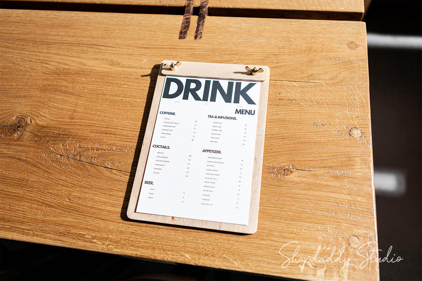 Stylish Restaurant Menu Board