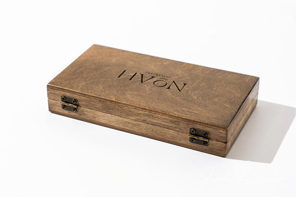 Stylish Walnut Wooden Check Presenter Box