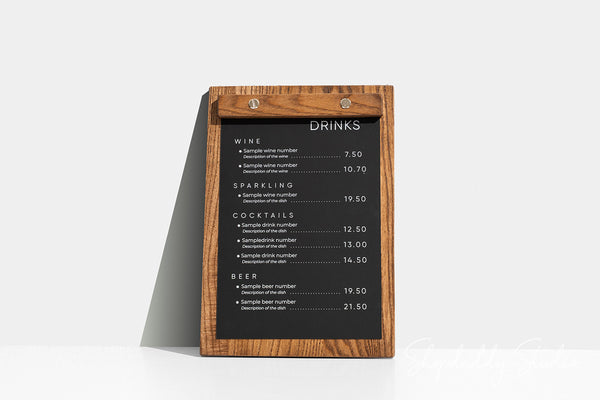 Walnut Wooden Menu Board for Hospitality