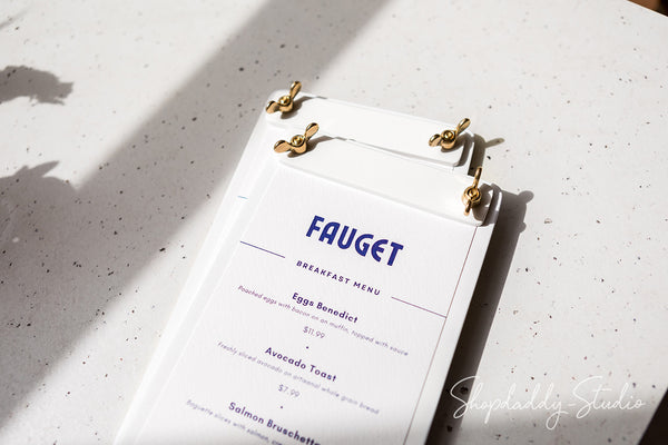 White Menu Board with Metal Screws