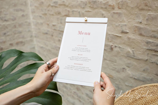 White Plywood Menu Board with Brass Screw for Restaurant