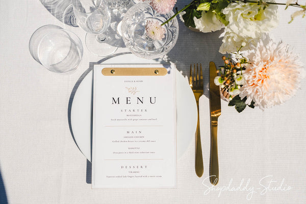 Wood Boho White Menu Board For Wedding Brunch