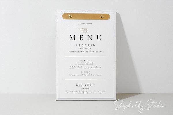 Wood Boho White Menu Board For Wedding Buffet