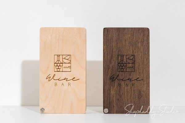 Wood Check Holder Box with Rotating Lid for restaurant