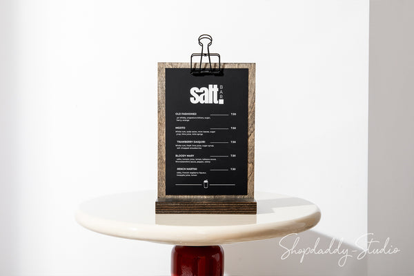 Wood Clipboard Menu Table Stand for Drink Menu
