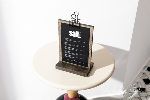 Wood Custom Clipboard Menu Table Stand for Drink Menu