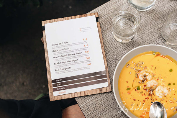 Wood Menu Holder with Elastic Band for cafe