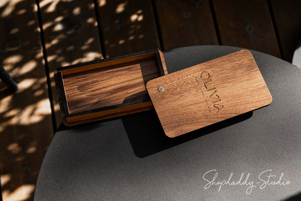 Wooden Server Check Presenter Box with Rotating Lid