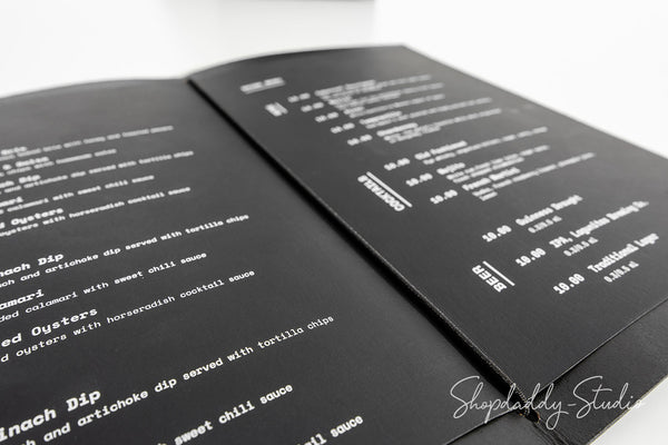 Custom logo menu holder made from recycled leather