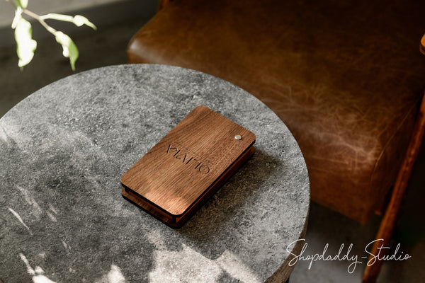 restaurant Wood Check Presenter Box with Rotating Lid