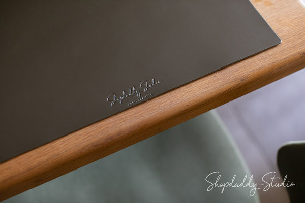 Square Green Thick Leather Table Dining Placemat
