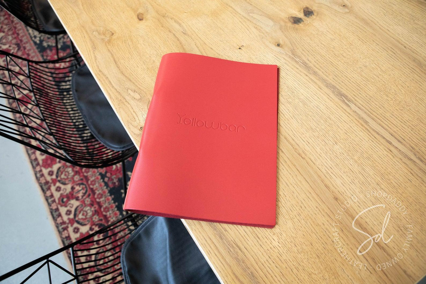 Premium Red Leather Menu Cover with Rings Mechanism