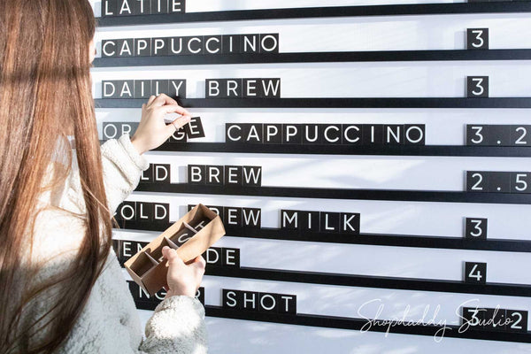 Black Wood Wall Menu PVC Letter Board