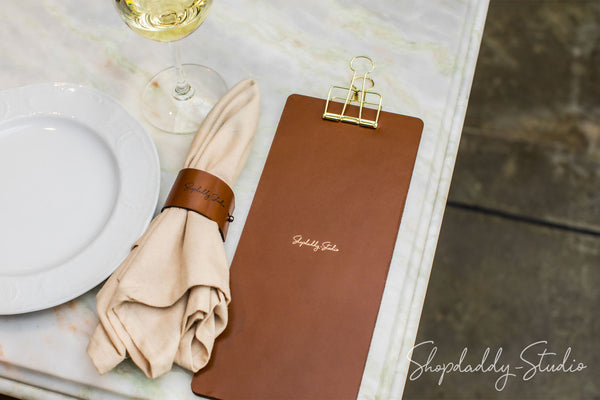 Menu Board with Golden Binder