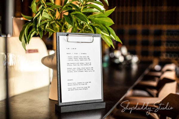 Angled Wooden Table Top Stand with Clip