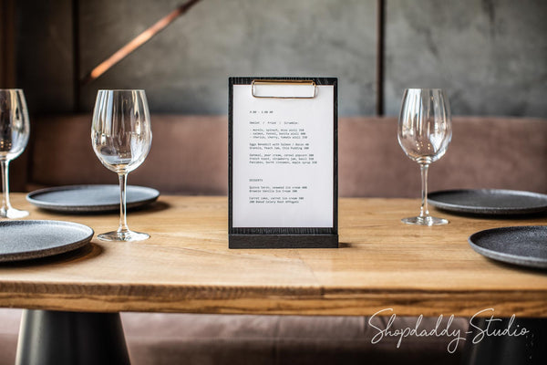 Angled Wooden Table Stand with Clip