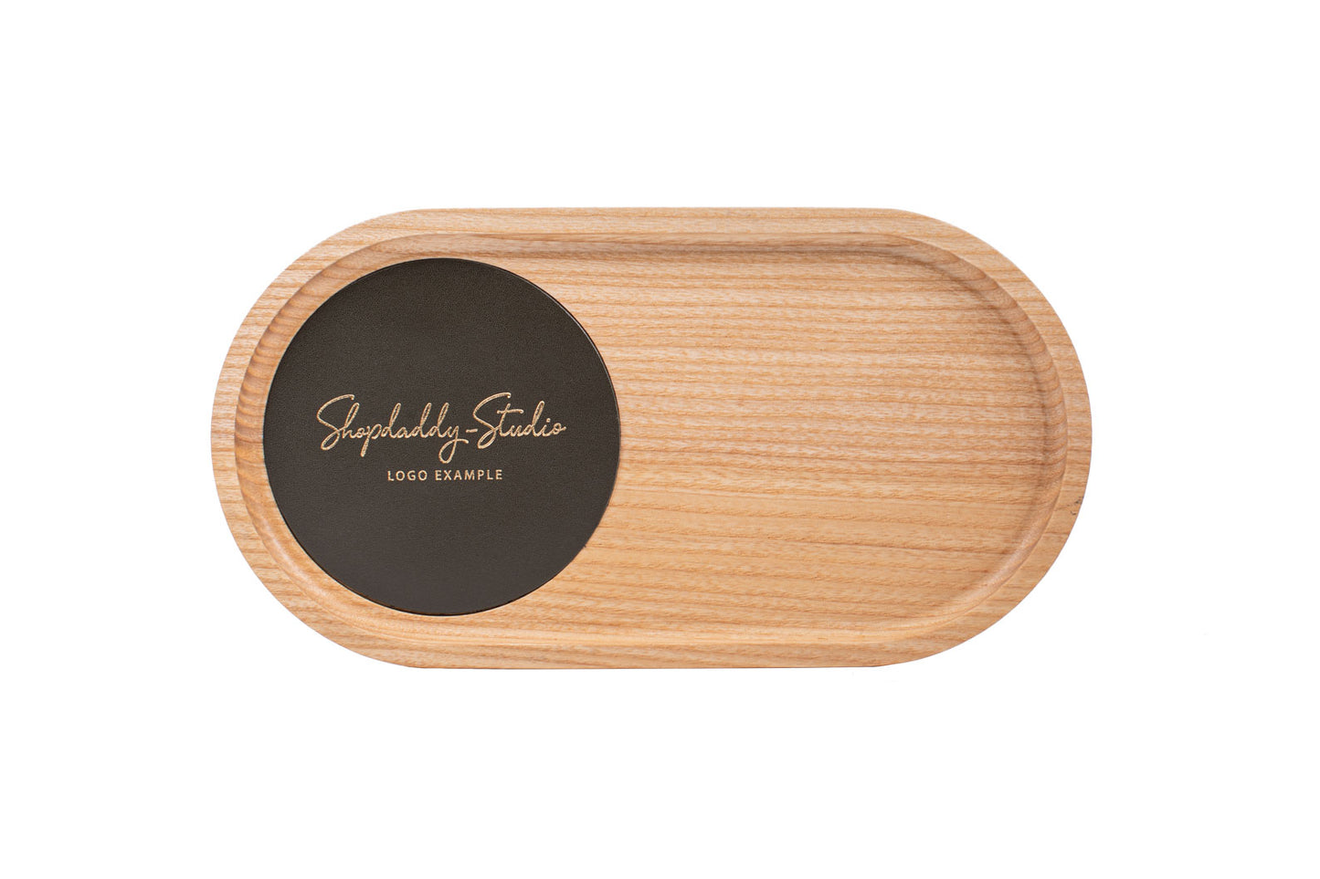 modern Wooden Tray with Leather Coaster