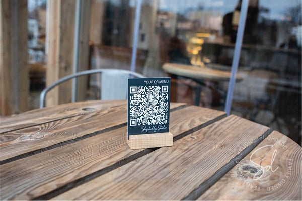 restaurant touch free QR menu stand shopdaddy studio