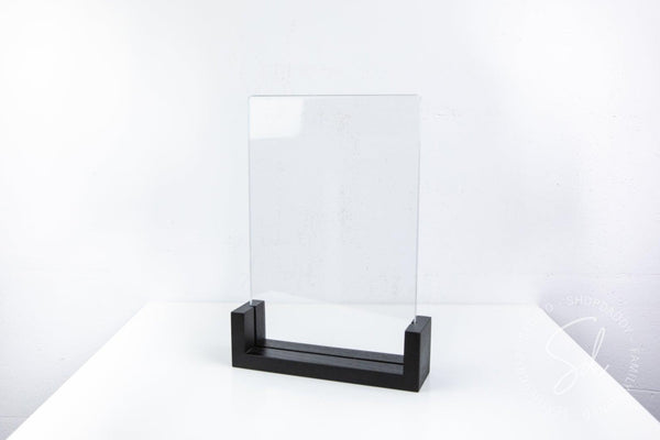 Elegant Black Wooden/Acrylic Table Menu Stand