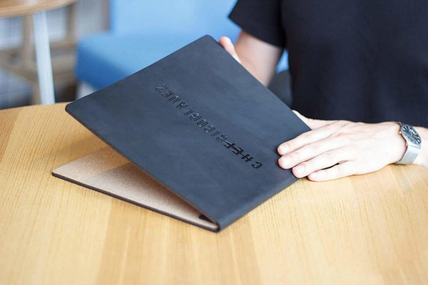 leather menu cover for restaurant shopdaddy studio