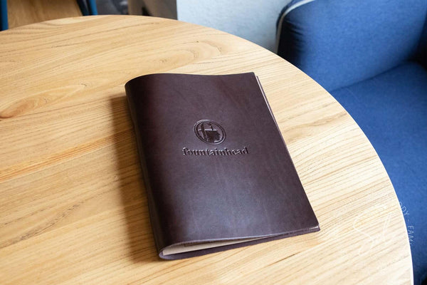Dark Brown Thick Leather Menu Cover with Steel Rings