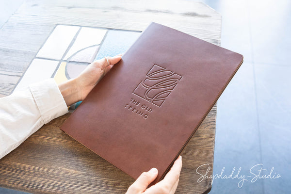 leather menu cover for restaurant shopdaddy studio