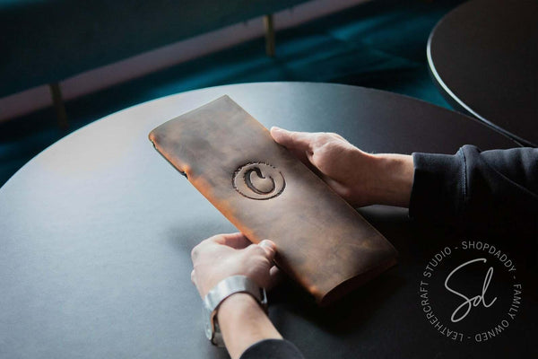 Rusty Leather Menu Cover with Elastic Band
