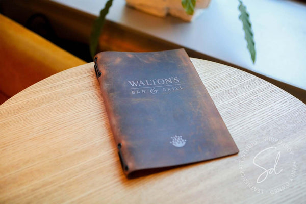 Rusty Leather Menu Folder with Elastic Band