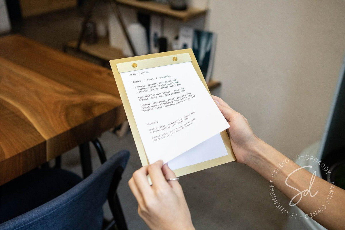 Brass Metal Menu Holder ShopdaddyStudio