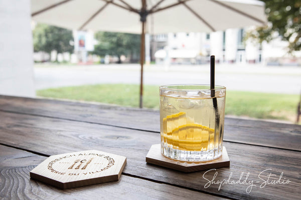 Set of Wooden Coasters (5 pcs) for restaurant