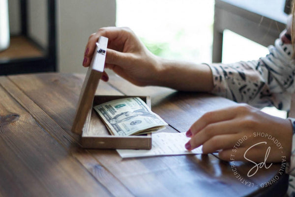 Walnut Wooden bill Presenter Box
