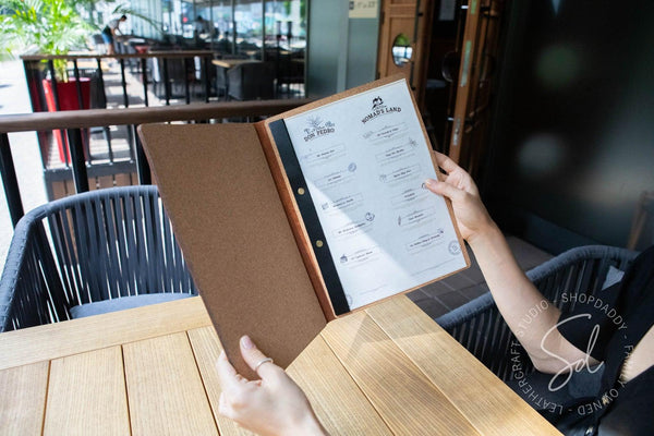 leather menu cover for restaurant shopdaddy studio