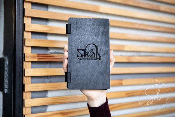 restaurant Wood Check Presenter with Leather Pocket on Screws