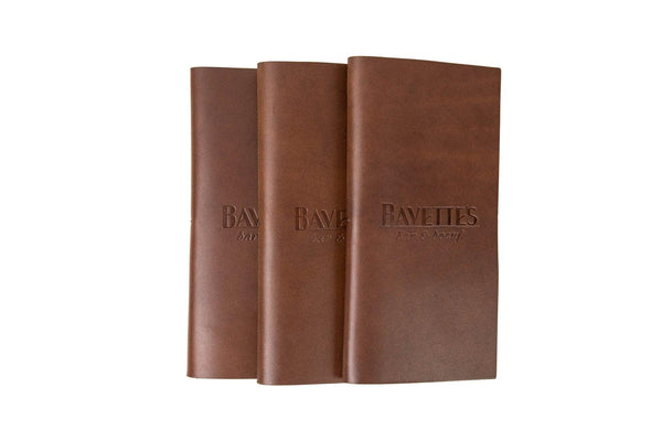 Brown Italian Leather Check Holder with Loop