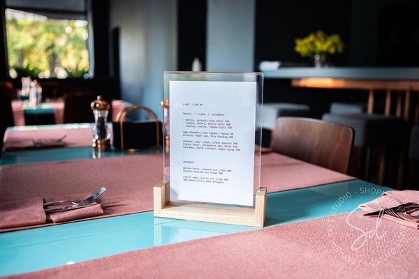restaurant contactless menu holder 8.5x5.5 shopdaddy