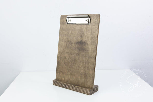 bar Walnut Angled Wooden Table Stand with Clip