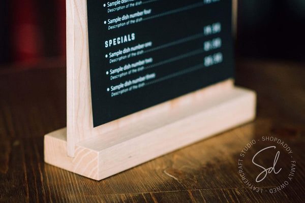 cafe Straight Wooden Table Top Stand with Clip