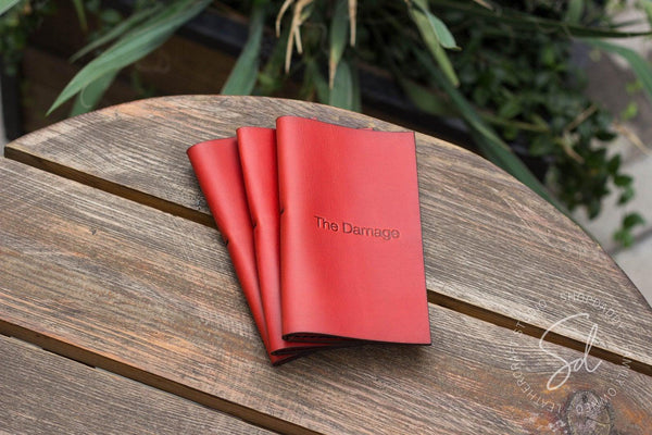 Red Leather Server Book with Pen Loop