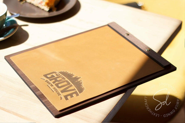 restaurant Menu Board with Leather Cover