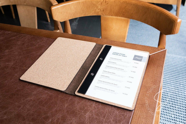 cafe leather menu folder A5 shopdaddy studio