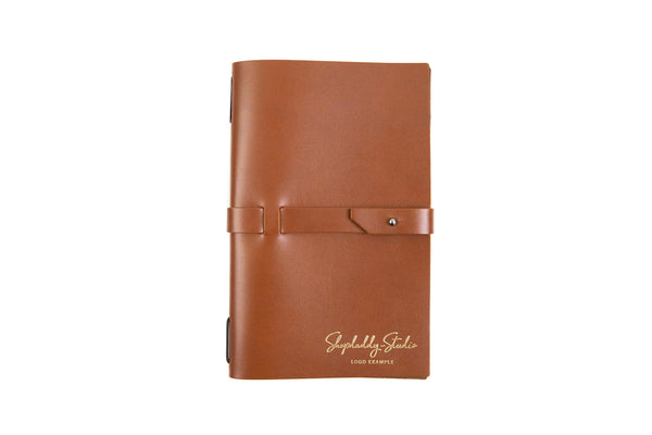 Brown Thick Leather Restaurant Menu Cover with Leather Belt