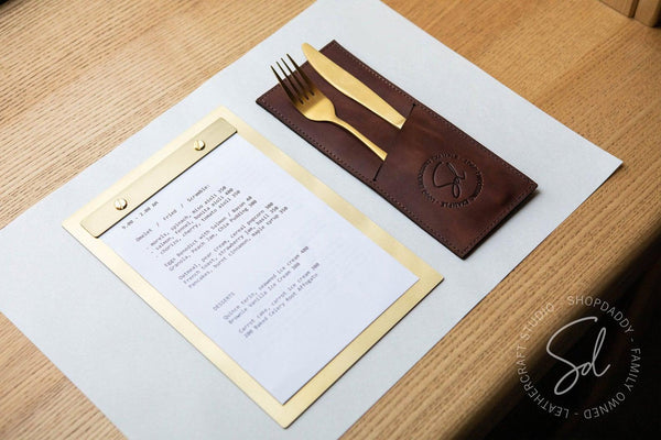 restaurant brass menu holder shopdaddy studio