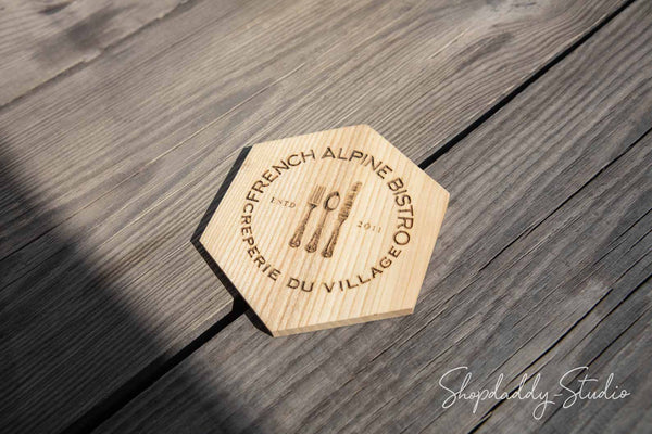 Modern Set of Wooden Coasters (5 pcs)