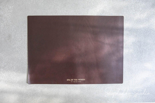 Elegant Dark Brown Thick Leather Table Placemat
