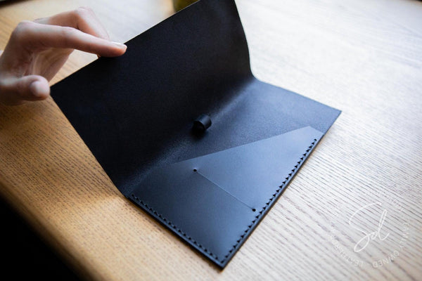 restaurant Black Leather Check Presenter with Pen Loop