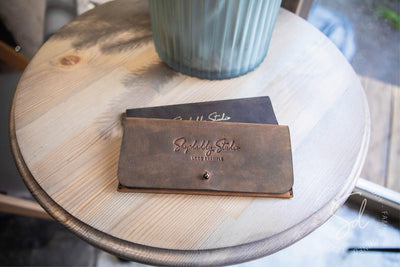 bistro leather check holder for guests