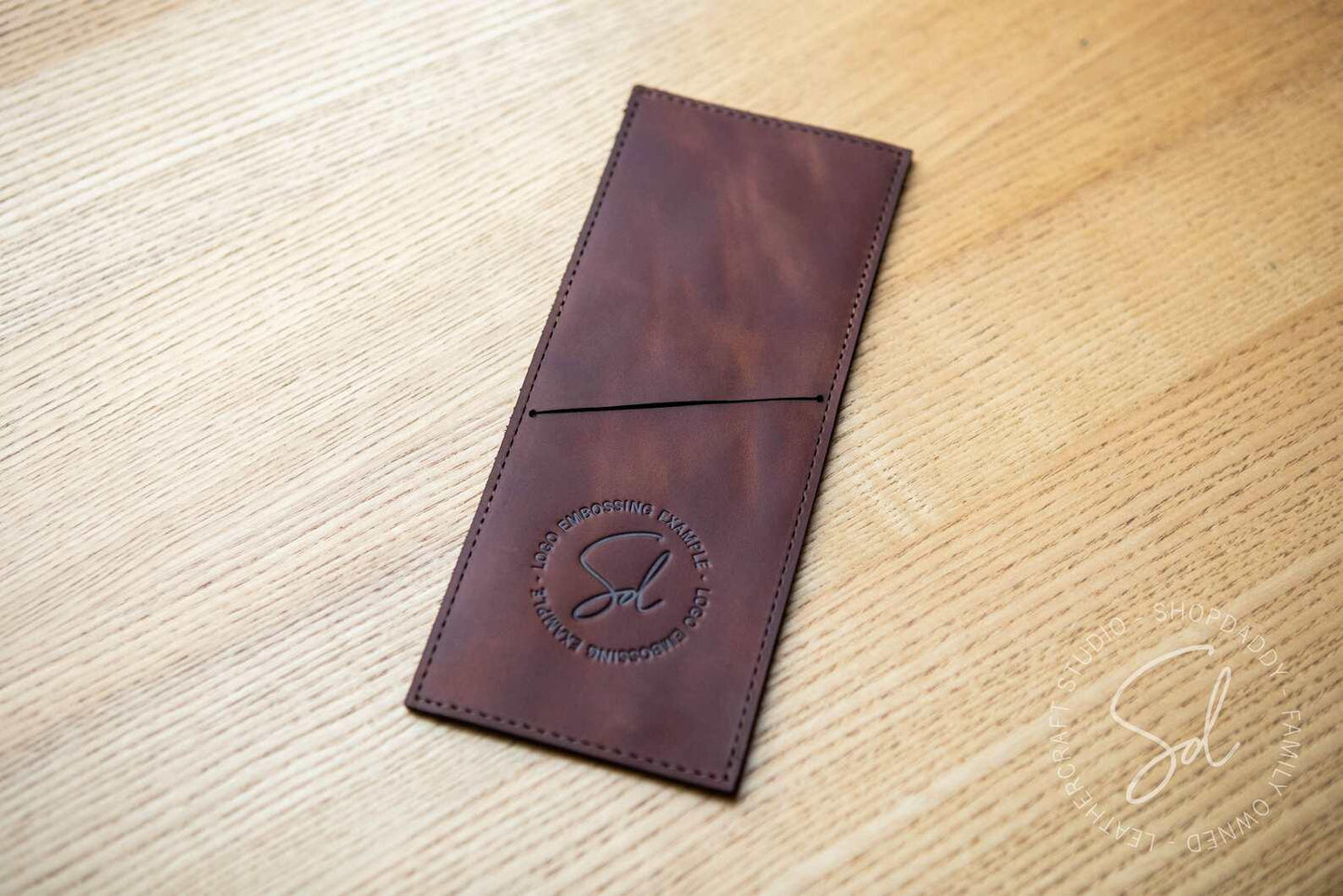 Elegant Brown Leather Cutlery Holder