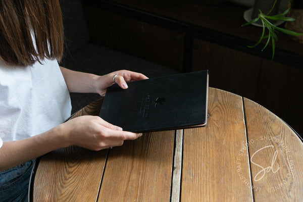cafe leather menu folder A5 shopdaddy studio