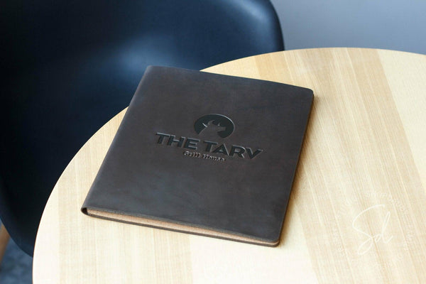 cafe Chocolate Leather Menu Cover with Cork